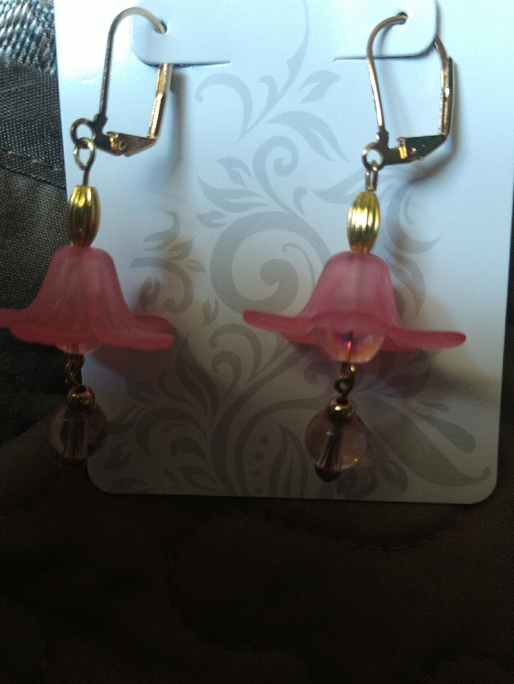 Pink Flower Earrings